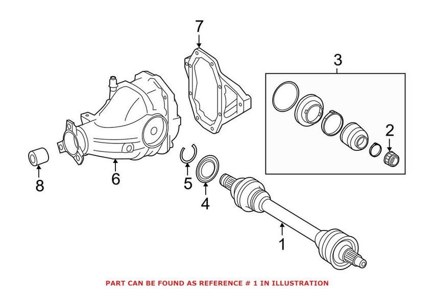 Mercedes CV Axle Assembly - Rear 1663508000